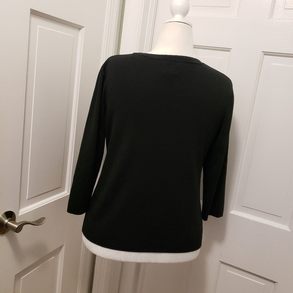 Chico's Black Rayon Blend  Knit Top size Chico's 3, XL classic casual - Picture 4 of 7